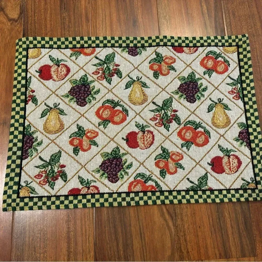 Set of 4 Fruit Mosaic Vintage Placemats